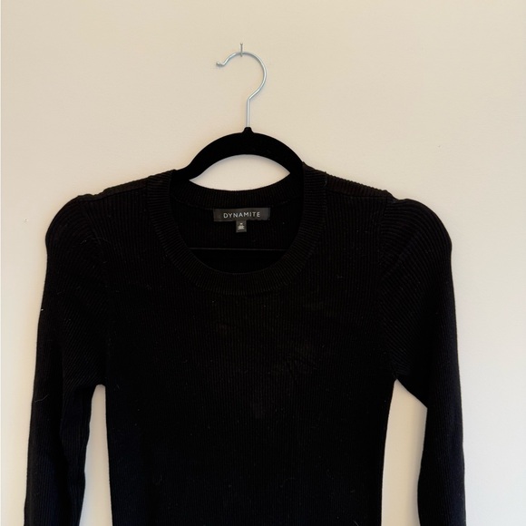 Black Ribbed Dress - Picture 2 of 4